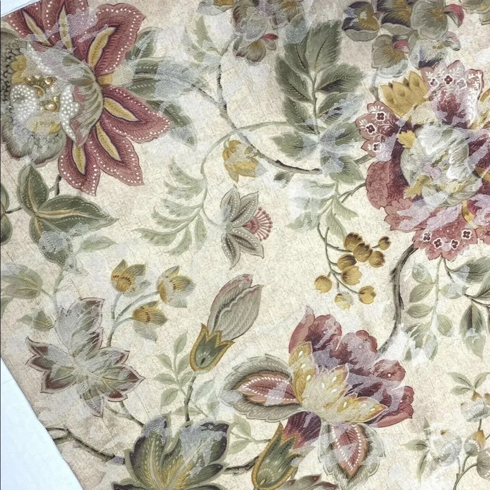 2 Custom Luxury Valances Curtains Beige Floral